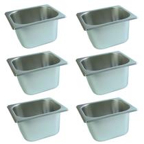 6 Cubas Gastronomica Inox GN1/6 17,6x16,2x15 Buffet Rechaud