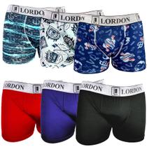 6 Cuecas Box Boxer Adulto Masculino Estampada Lisa P ao Plus Size Confortável Tradicional - Up Underwear