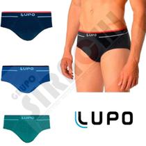 6 cuecas slip lupo s/ costura fio texturizado a ar lupo 624