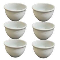 6 Cumbucas Japonesa Tigela De Porcelana Branca 450ml Tempero molhos caldos - TA NA MÃO