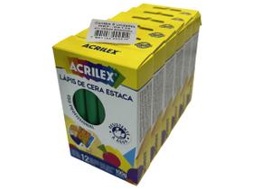 6 Cxs Lápis De Cera Estaca Verde - Acrilex