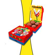 6 Decoração caixa para doces Super Mario Festa aniversário