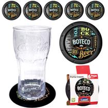 6 Descanso de Copo Tema Boteco Estampa Lettering p/ Casa Bares e Restaurantes