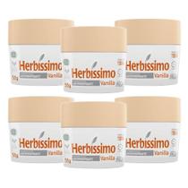 6 Desodorante Creme Herbissimo Vanilla Antitranspirante 55G - Herbíssimo