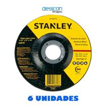 6 Discos Abrasivo Desbaste Para Metal 4 115mmx22mm Stanley