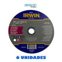 6 Discos Corte Fino Para Metal e Inox 180mmx22mm Irwin