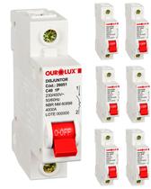 6 Disjuntor Ourolux Monopolar Termomagnético 40A Curva C