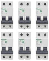 6 Disjuntores Schneider 2p 125a 4.5ka Easy9 230v