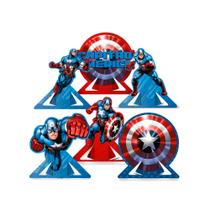 6 Display de mesa Decoração Capitão América Festa Aniversári 6 Display de mesa Decoração Capitão América Festa Aniversári