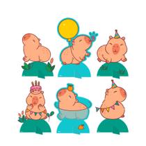 6 Display de mesa Decoração Capivara Festa Aniversário 20cm 6 Display de mesa Decoração Capivara Festa Aniversário 20cm