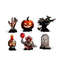 6 Display de mesa Decoração Halloween festa completa 19cm 6 Display de mesa Decoração Halloween festa completa 19cm