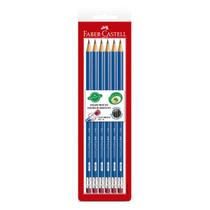 6 Ecolápis Grafite FABER-CASTELL Max Azul c/ Borracha 6 Ecolápis Grafite FABER-CASTELL Max Azul c/ Borracha