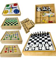 6 Em 1 Tabuleiro Dama Jogo Velha Ludo Trilha Dominó Xadrez