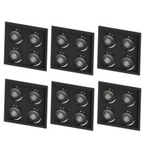 6 Embutido Recuado P/ 4 Lâmpadas AR111 Preto Save Energy