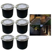 6 Embutido Solo 5w Balizador Led Blindado Ip67 Inox Spot Chão Piso