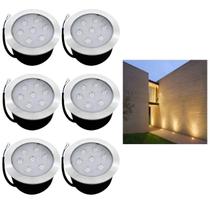 6 Embutido Solo 7w Balizador Led Blindado Ip67 Inox Spot Chão Piso 6 Embutido Solo 7w Balizador Led Blindado Ip67 Inox Spot Chão Piso
