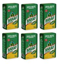 6 Erva Mate Chimarrão BARÃO NATIVA Vácuo Sem Glúten 1Kg