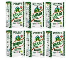 6 Erva Mate Chimarrão BARÃO ORGÂNICA Vácuo Sem Glúten 1kg