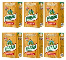 6 Erva Mate Chimarrão BARÃO PREMIUM VÁCUO Sem Açúcar 1Kg