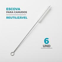 6 Escovas de Limpeza para Canudos Flexíveis Reutilizável 20cm Multiuso Tubos e Funis 6 Escovas de Limpeza para Canudos Flexíveis Reutilizável 20cm Multiuso Tubos e Funis