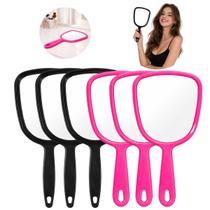 6 Espelhos de Mão 27cm P/ Dentista e Salão de Beleza