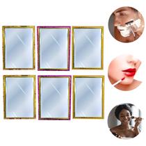6 Espelhos de Parede Decorativo Retangular com Moldura 15cm