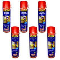 6 Espuma Expansiva PU 500ml Isolamento Acústico Porta Janela Telhado Batente AutomotivoProfissional