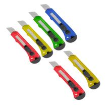 6 Estiletes Profissional Com Trava 18mm Escolar Escritório 6 Estiletes Profissional Com Trava 18mm Escolar Escritório