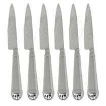 6 Facas de Mesa Jumbo Churrasco 25cm Aço Inox Prateada Jantar Churrascaria 6 Facas de Mesa Jumbo Churrasco 25cm Aço Inox Prateada Jantar Churrascaria