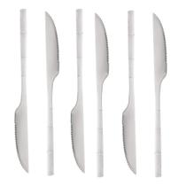 6 Facas para Churrasco Bambu Elegant de Aço Inox 22,3cm Lyor 6 Facas para Churrasco Bambu Elegant de Aço Inox 22,3cm Lyor