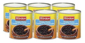 6 FEIJAO PRETO COzido e temperado PRONTO BORDON Lata 300G 6 FEIJAO PRETO COzido e temperado PRONTO BORDON Lata 300G