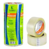 6 Fita Adesiva Transparente Larga Durex Para Embalar 45x100