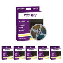 6 Fita COB 220V 6500K 1000lm Luz Fria 10W m Save Energy 6 Fita COB 220V 6500K 1000lm Luz Fria 10W m Save Energy