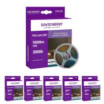 6 Fita LED 24V 18W/m 3000K 5m 240LEDs/m IP20 Save Energy 6 Fita LED 24V 18W/m 3000K 5m 240LEDs/m IP20 Save Energy