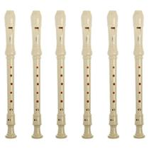 6 Flautas Doce Yamaha Soprano YRS-24B Barroca Cor:Creme