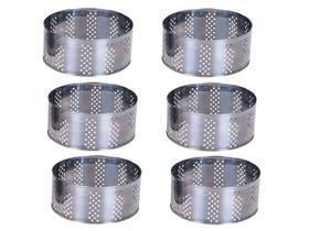 6 Formas Redondas Inox Para Queijo Frescal 500g a 1kg Zatti 6 Formas Redondas Inox Para Queijo Frescal 500g a 1kg Zatti