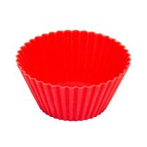 6 Formas Redondas para Cupcake 7cm x 3cm Vermelha Silicone 6 Formas Redondas para Cupcake 7cm x 3cm Vermelha Silicone