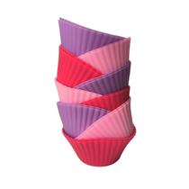 6 Forminhas Cupcake Mini para Docinhos Silicone Bolo Redonda Air Fryer Antiaderente Tortinha Muffin