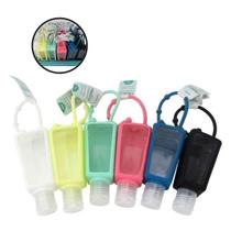 6 Frascos 30ml Silicone Álcool Gel Bolsa Mochila