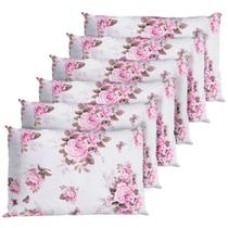 6 Fronha Avulsa Percal 200 Fios Algodão Ponto Palito Rosas