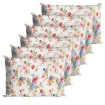 6 Fronhas Avulsas Percal 200 Fios Algodão Ponto Palito Floral