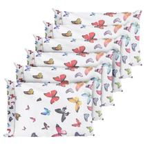 6 Fronhas Em Percal 200 Fios Algodão Ponto Palito Borboletas 6 Fronhas Em Percal 200 Fios Algodão Ponto Palito Borboletas