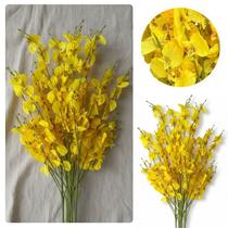 6 Galhos de orquídea chuva de prata flor artificial para decoração preços em Atacado - DE8855