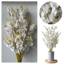 6 Galhos de orquídea chuva de prata flor artificial para decoração preços em Atacado - DE8855