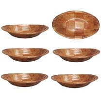 6 Gamelas Travessa Tigela Bambu Servir Petiscos Cozinha 26cm 6 Gamelas Travessa Tigela Bambu Servir Petiscos Cozinha 26cm