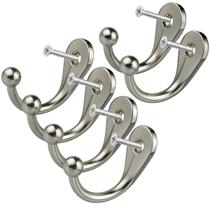 6 Ganchos Cromado Cabide Parede Toalha Vertical 6 Parafusos