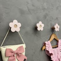 6 Ganchos de parede infantil decoração boho flor rosa 6FlMk6 6 Ganchos de parede infantil decoração boho flor rosa 6FlMk6