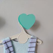 6 Ganchos de parede pendurador Colorido MDF Coração