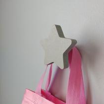 6 Ganchos de parede pendurador Colorido MDF Estrela