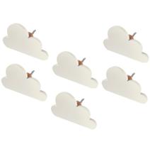 6 Ganchos pendurador de parede Nuvem em MDF ou Pinus